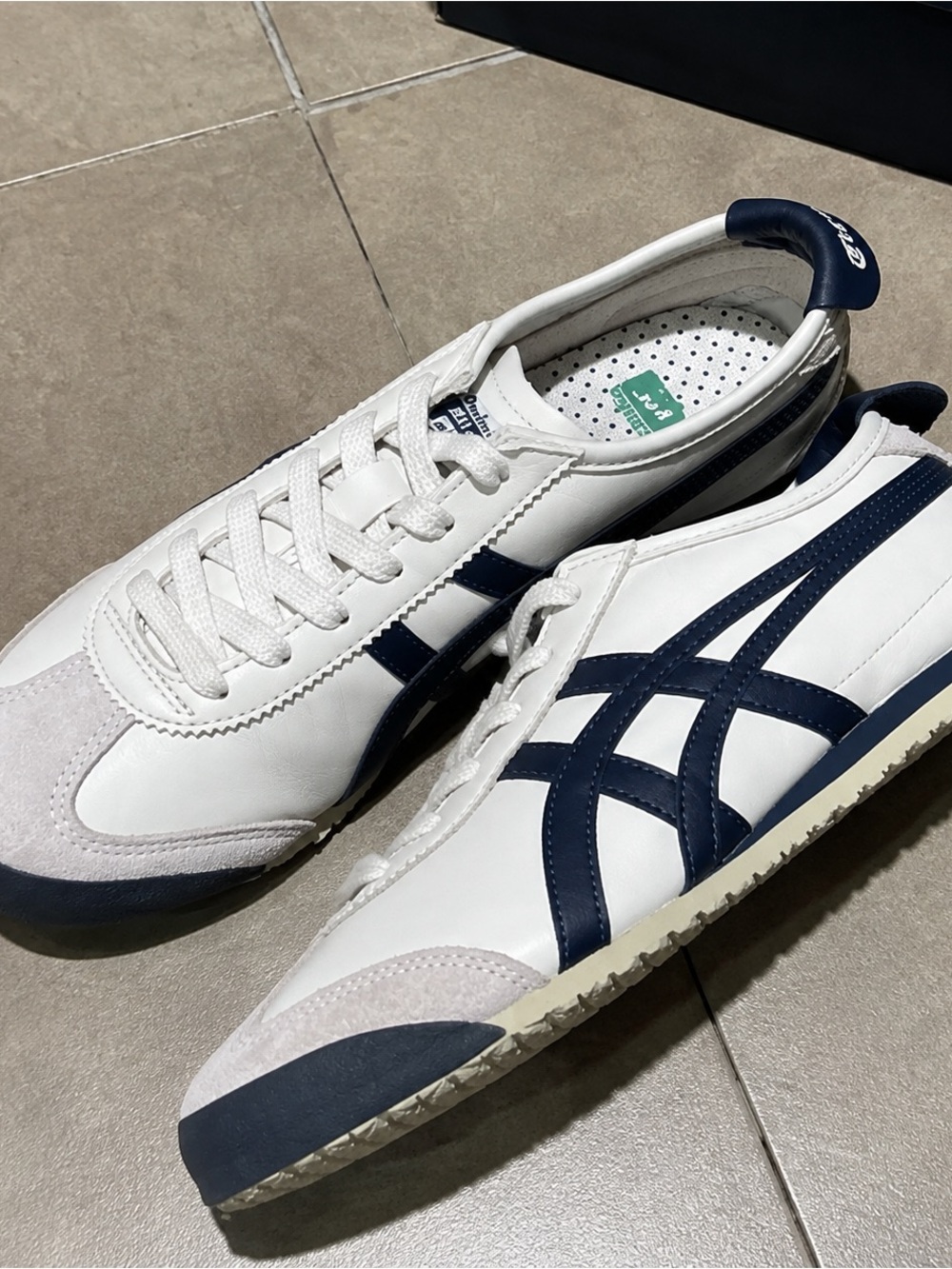 Onitsuka Tiger by Asics White and Navy Men’s Sneakers